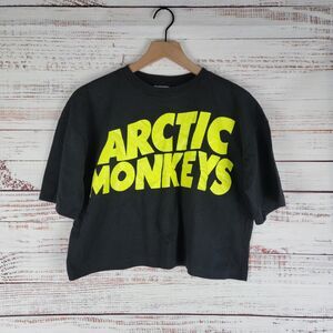 ARCTIC MONKEYS T Shirt Cropped Womens XL Black Logo Short Sleeve